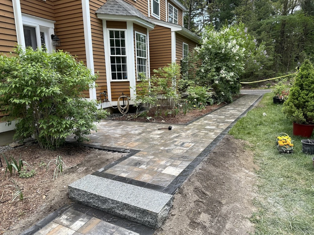 Elegant paver walkway
